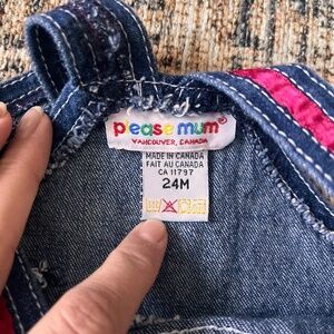 24m Vintage Please Mum denim overalls with floral design